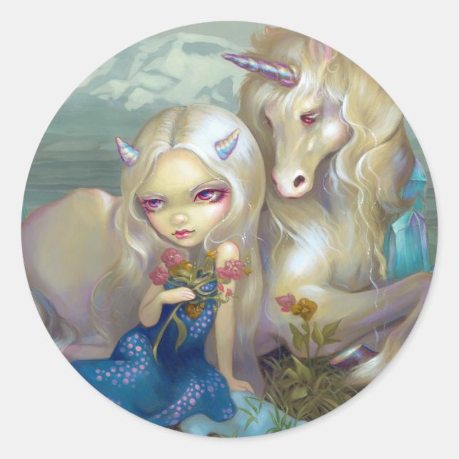Aufkleber "Fiona and the Unicorn" (Vorderseite)