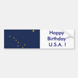Aufkleber Flag von Alaska, Happy Birthday U.S.A.! Autoaufkleber