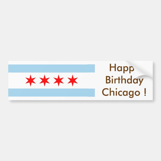 Aufkleber Flag von Chicago, Happy Birthday U.S.A.! Autoaufkleber (Vorne)