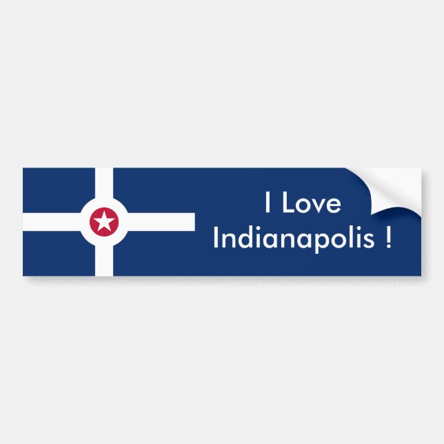 Aufkleber Flag von Indianapolis City, USA Autoaufkleber (Vorne)