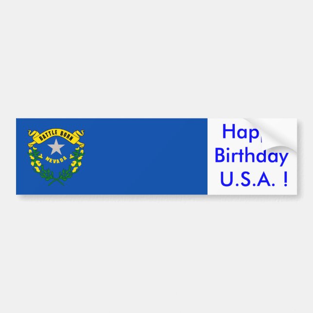 Aufkleber Flag von Nevada, Happy Birthday U.S.A.! Autoaufkleber (Vorne)