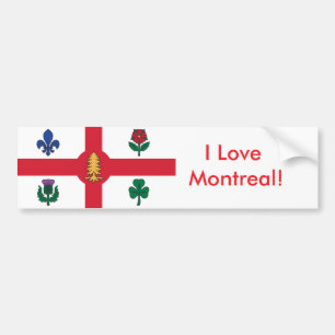 Aufkleber Flagge von Montreal, Kanada Autoaufkleber