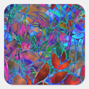 Aufkleber Florales abstraktes Buntglas