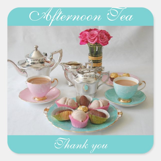 Aufkleber für Afternoon Tea oder Tee Shop (Vorderseite)