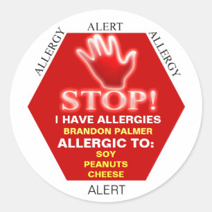 Aufkleber für Allergiealarm