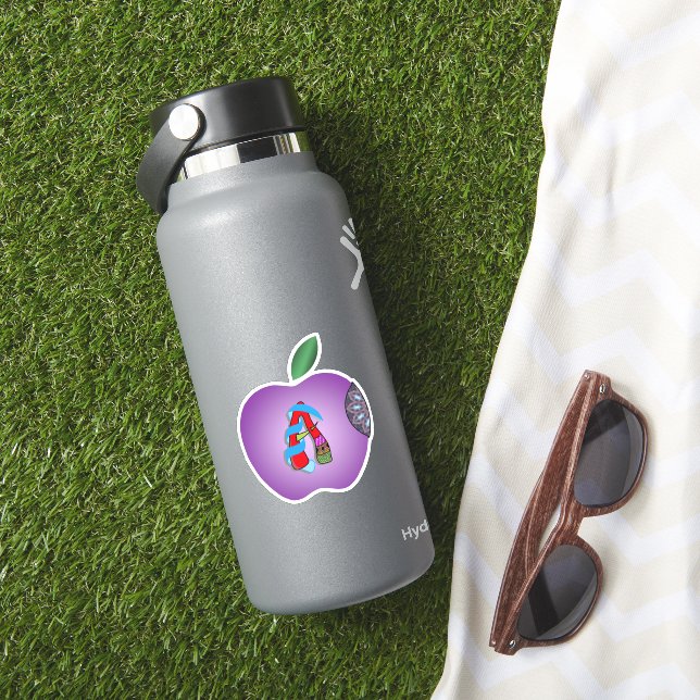 Aufkleber für Apfel mit Designer-Alphabet A (HydroFlask Insitu)