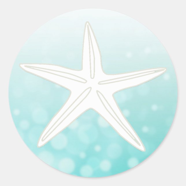Aufkleber für aquamarine und weiße Sterne (Vorderseite)