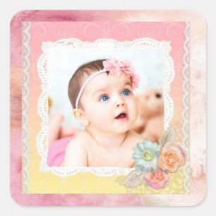 Aufkleber für Baby- oder Familienjunges Foto