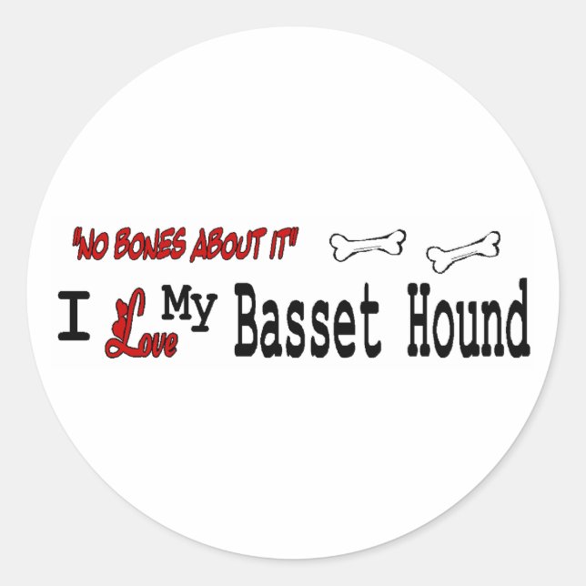 Aufkleber für Basset Hound (I Liebe) (Vorderseite)