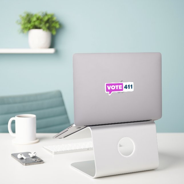 Aufkleber für benutzerdefinierte Ausschaltung411 (Laptop auf Schreibtisch)