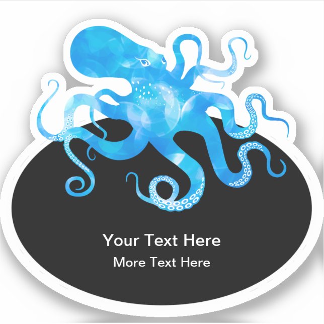 Aufkleber für benutzerdefinierte Octopus Ocean Lif (Vorderseite)