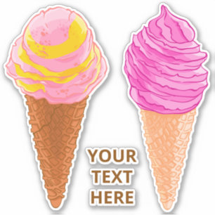 Aufkleber für benutzerdefinierte Text-Eiscreme