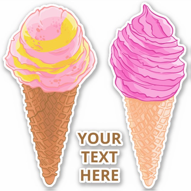 Aufkleber für benutzerdefinierte Text-Eiscreme (Vorderseite)