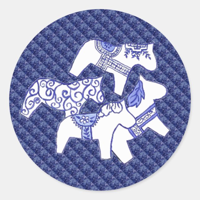 Aufkleber für Blaue und Weiße Pferde (Vorderseite)