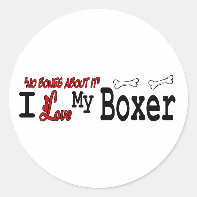 Aufkleber für Boxer (I Liebe) (Vorderseite)