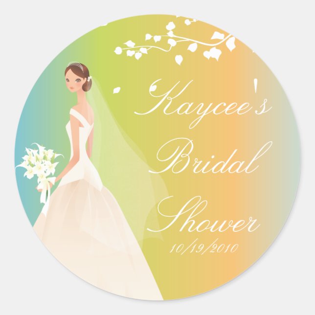 Aufkleber für Brautparty Pastels Bride (Vorderseite)