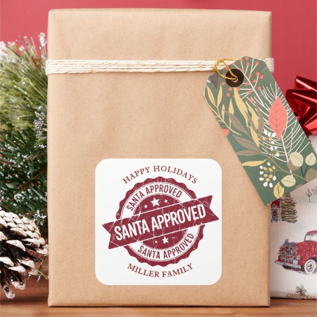 Aufkleber für Briefmarke mit Santa-Genehmigung (Feiertag)