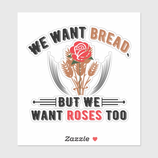 Aufkleber für Brot und Rose (Blatt)