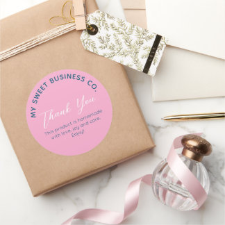 Aufkleber für Business Product Pink Round