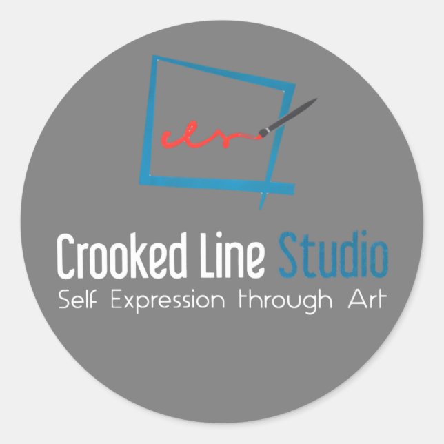 Aufkleber für Crooked Line-Studio (Vorderseite)