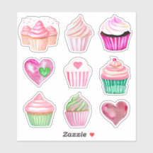 Aufkleber für Cupcake-Lieben - Sammlung 1