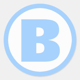 Aufkleber für das blaue Monogramm Babydusche Gastg