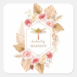 Aufkleber für das Blumenmuster von Boho Dragonfly