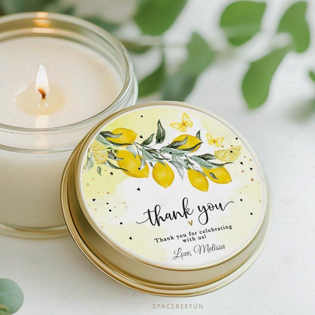 Aufkleber für das Brautparty Lemon (Add a personalized touch to your bridal shower favors with these Lemon Watercolor Bridal Shower Stic)