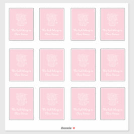 Aufkleber für das Buchzeichen in Rosa und Weiß