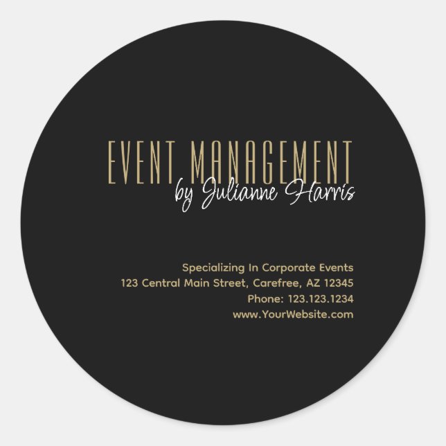 Aufkleber für das Business Event Management (Vorderseite)