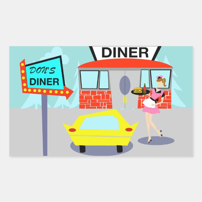 Aufkleber für das Diner Rectangle aus den 50er Jah (Vorderseite)