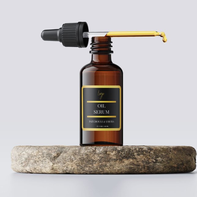 Aufkleber für das Etikett "Black & Gold Oil Serum" (Von Creator hochgeladen)