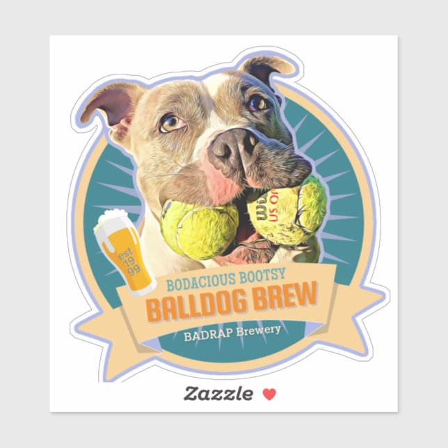 Aufkleber für das Etikett des Balldog-Bieres (Blatt)