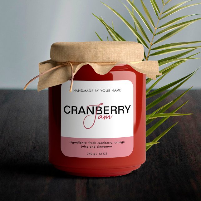 Aufkleber für das Etikett von Cranberry-Marmelade (Von Creator hochgeladen)