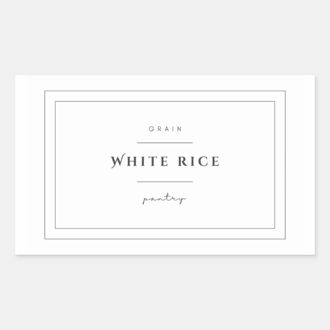 Aufkleber für das Etikett "White Rice Food" (Vorderseite)