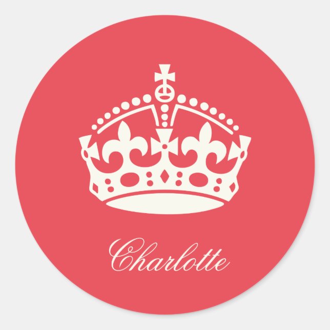 Aufkleber für das Gastgeschenk "Calm Red Crown" be (Vorderseite)