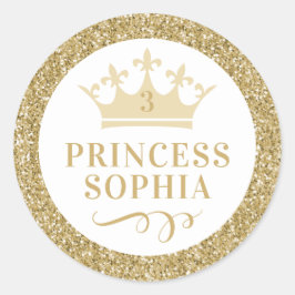Aufkleber für das Gold Glitzer Princess Gastgesche