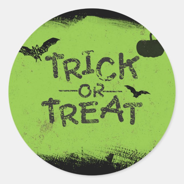 Aufkleber für das grüne Schwarze Halloween-Party,  (Vorderseite)