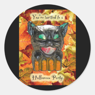 Aufkleber für das Halloween-Party "Paper Mache Cat