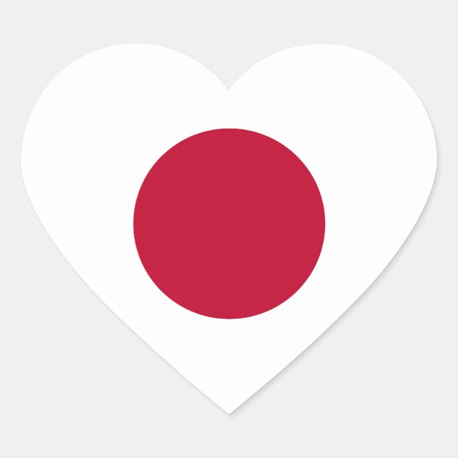 Aufkleber für das Herz der japanischen Flagge (Vorderseite)
