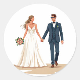 Aufkleber für das Hochzeitpaar