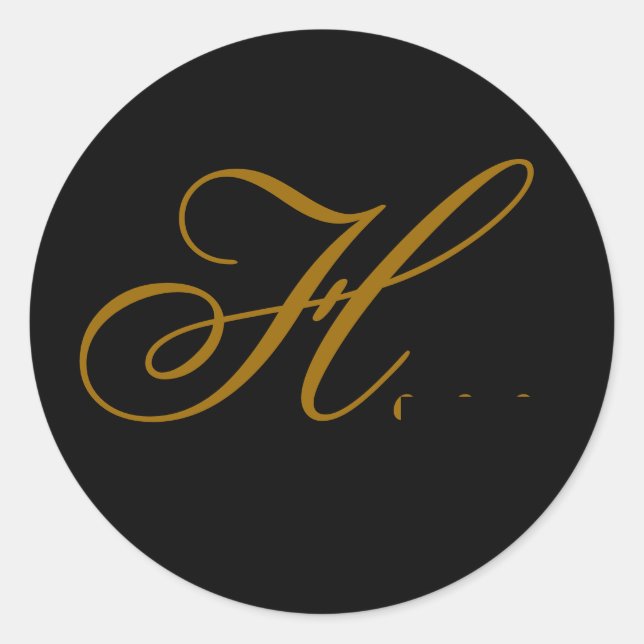Aufkleber für das Hochzeitstich H Gold und Black S (Vorderseite)