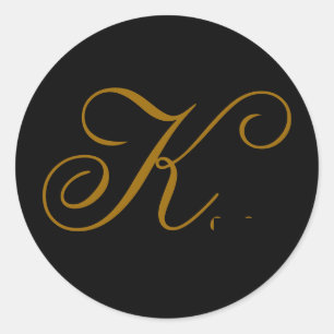 Aufkleber für das Hochzeitstich K Gold & Black Sie