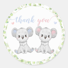 Aufkleber für das Koala Gender Reveal Party.