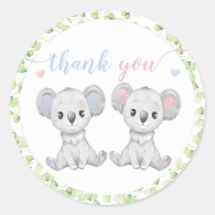 Aufkleber für das Koala Gender Reveal Party.