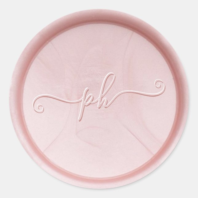 Aufkleber für das kursive Monogramm-Blush-Siegel (Vorderseite)