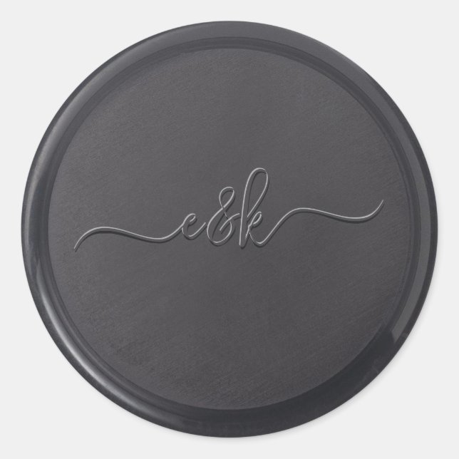 Aufkleber für das kursive Schwarze Wax Siegel (Vorderseite)