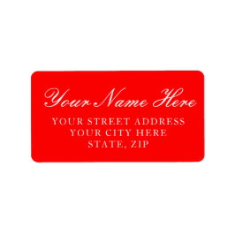 Aufkleber für das Label "Solid Red Custom Address" Adressaufkleber