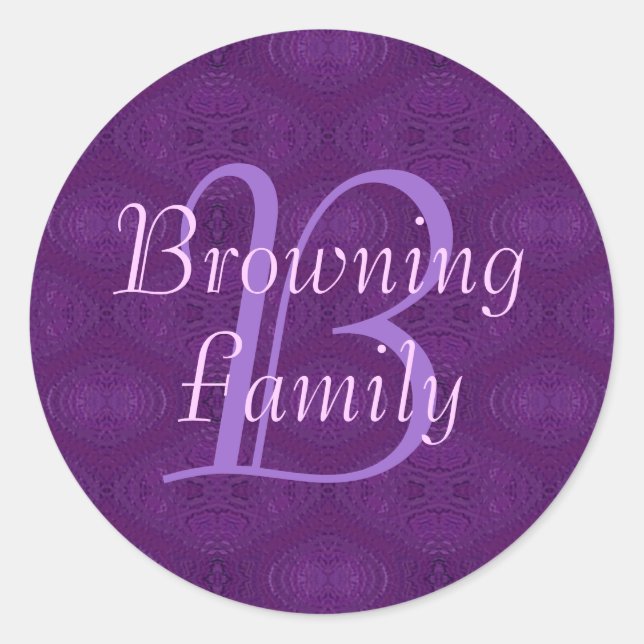 Aufkleber für das Lila Monogramm-Siegel (Familie) (Vorderseite)