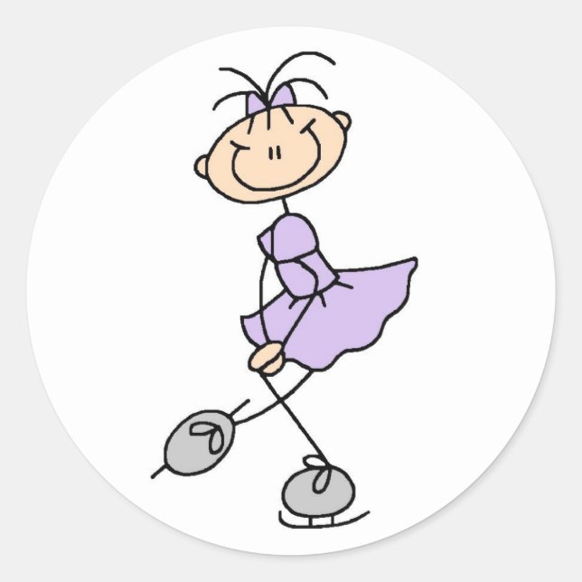 Aufkleber für das Mädchen in Lilac-Ice-Skater (Vorderseite)